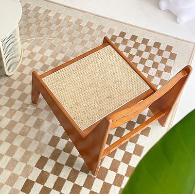 휴식용 의자 목재 직물 라탄 소파 의자 디자인 거실을위한 자연 / 검은 / 호두 / 체리 나무 색상