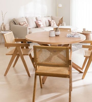 천연 견고한 라탄 커버 재료 레스토랑 호텔을위한 현대 고형 나무 식탁 의자