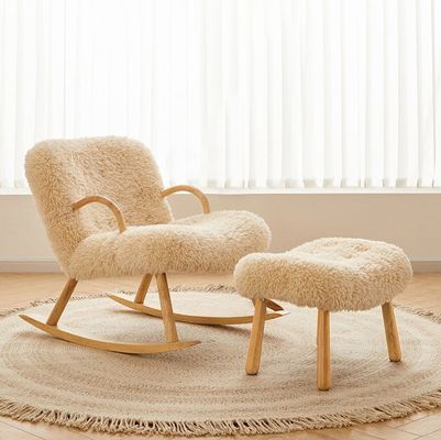 노르딕 특수 현대 디자인 고형 나무 재 프레임 재료 양털 가루 류 리저 주방 침실 의자