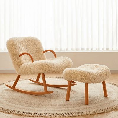 노르딕 특수 현대 디자인 고형 나무 재 프레임 재료 양털 가루 류 리저 주방 침실 의자