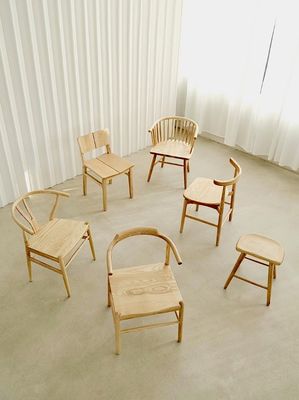 오크 목재 의자 거실 가구 W55*D43*H76CM 현대 고형 목재 식탁 의자