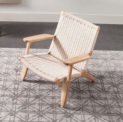 현대 스타일 주방 가구 직물 코드 좌석과 나무 팔과 함께 단단한 목재 식탁 의자 자연 / 너트 / 검은색