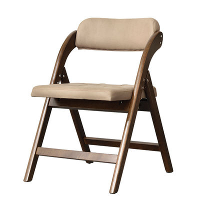 북유럽 현대 스타일의 레스토랑 호텔용 PU 가죽 포장 고형 나무 접기 의자