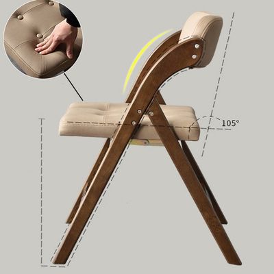 북유럽 현대 스타일의 레스토랑 호텔용 PU 가죽 포장 고형 나무 접기 의자