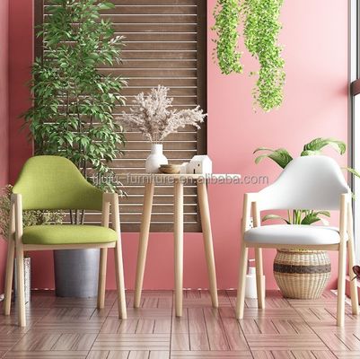 나무 프레임 식실 의자 노르딕 집 가구 부엌 호텔 레스토랑 및 가정용 포장 된 직물 의자