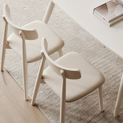 노르딕 스타일 식실 의자, 단단한 목재 다리, 니트로 라크로 덮인 직물