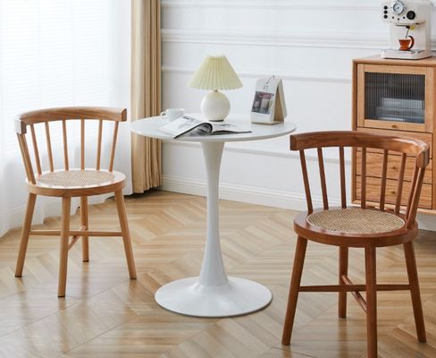 식실 가구 현대 노르딕 스타일 커버 룸 라탄 나무 뒷 의자 니트로 라크 가공
