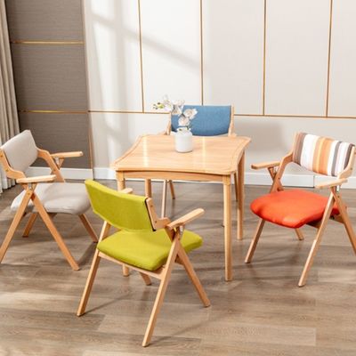 노르딕 클래식 모든 목재 접이식 레저 팔 식사 의자 기능 식사실 W45cm*D51cm*H83cm 거실