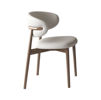 현대 노르딕 식탁 의자 고형 목재 및 고급 가죽 PU 가죽 편안한 식사실