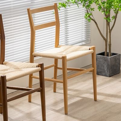 튼튼한 목재 식탁 의자 엮은 코드 쿠션