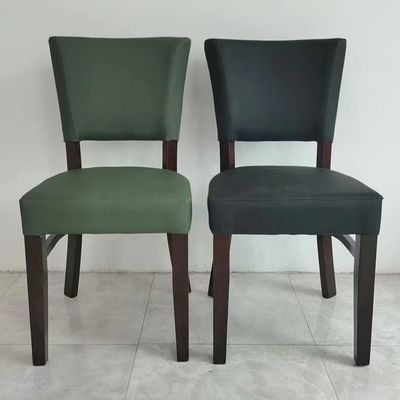 노르딕 직물 PU 가죽 잔치 호텔 레스토랑 이벤트 목재 식탁 의자 목재 다리와 NC / PU 페인트 마무리
