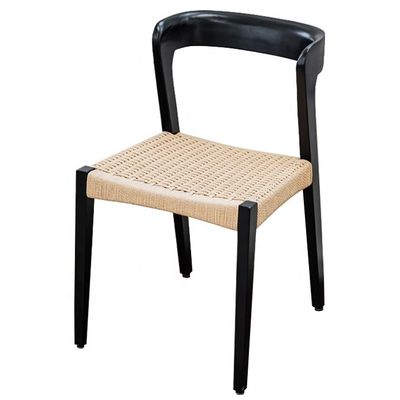 로프 좌석과 사용자 지정 로고와 함께 현대 고형 목재 레스토랑 의자 허용