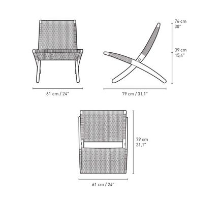 식탁 의자 노르딕 라운지 고체 목재 의자 디자인 클래식 직물 로프 접이 불가능