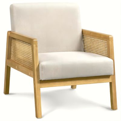 현대식 거실 럭셔리 fauteuil 가구 목재 소파 의자 럭셔리 직물 벨벳과 라탄