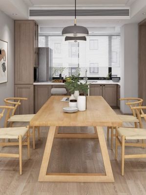 현대 고체 나무 식탁 가구 집합 식탁 및 부엌 L120*W70*H75CM