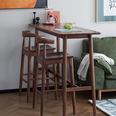 인기 월넛 컬러 목재 바 스톨 레스토랑에서 단단한 목재 식탁 의자