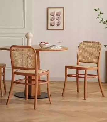 내구성 고형 목재 라탄 뒷면 식탁 의자 식탁 가구 W47.4CM*D44.6CM*H83.5CM