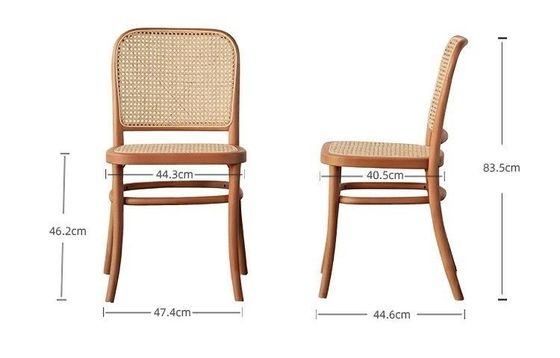 내구성 고형 목재 라탄 뒷면 식탁 의자 식탁 가구 W47.4CM*D44.6CM*H83.5CM