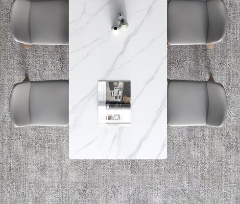 현대적인 디자인에서 부엌과 식실에 대 한 대리석 톱 나무 식탁 세트