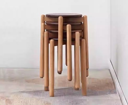 겹쳐질 수 있는 목재 의자 고형 목재 식탁 의자 오크 목재 덮개 재료로 간단하게 설계