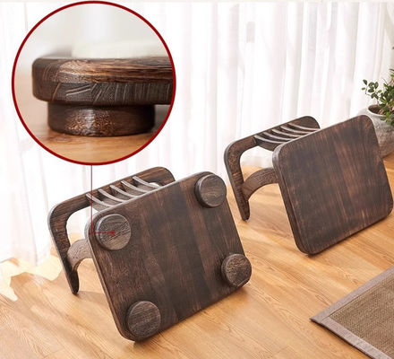 일본 타타미 목재 다리 없는 바닥 차 의자