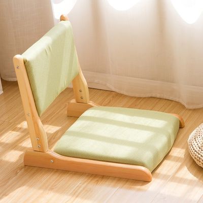 현대 스타일 주방 의자 일본 타타미 목재 다리 없는 바닥 차 의자 뒷받침과 함께 단단한 나무 바닥 의자