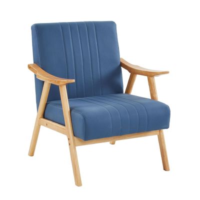 와비-사비 디자인 스타일 직물 가공형 고형 목재 레저 라운지 소파 의자