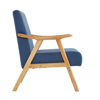 와비-사비 디자인 스타일 직물 가공형 고형 목재 레저 라운지 소파 의자