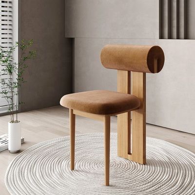 NC/PU 페인트 페인딩 고형 나무 스타일 흰색 벨벳 천 포장 식탁 의자 노르딕 카페 식탁 의자