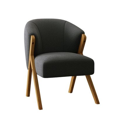 현대 노르딕 목재 의자 호텔 디자인용 견고한 재질 고체 목재 프레임 벨벳 양고기 목재 소파 의자