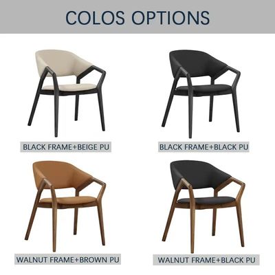 메일 포장 노르딕 스타일의 카페와 레스토랑을위한 단단한 나무 PU 가죽 식탁 의자