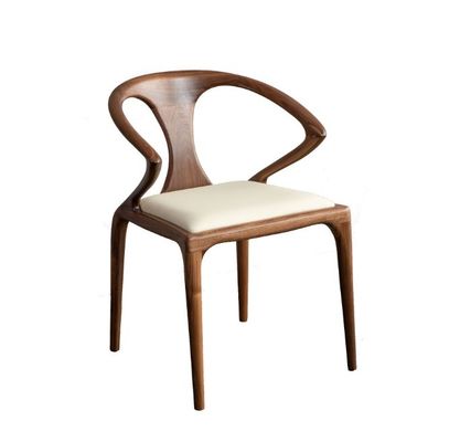 근대 노르딕 디자인 튼튼 나무 의자 레스토랑 PU 가죽 식탁 의자 W51*D57*H80CM 접은 NO