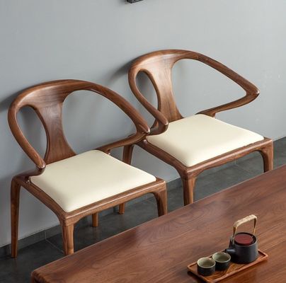 근대 노르딕 디자인 튼튼 나무 의자 레스토랑 PU 가죽 식탁 의자 W51*D57*H80CM 접은 NO