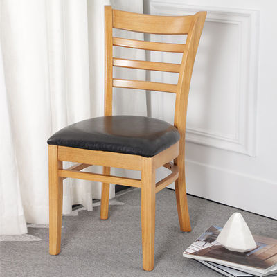 노르딕 스타일 호텔 및 레스토랑용 팔 없는 갈색/고두/자연 목재 식탁 의자 W39*D42*H75CM