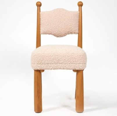 프랑스 북유럽 디자인 현대 고형 목재 1자리 양털 식탁 목재 의자