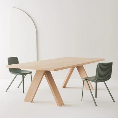 레스토랑 가정용 단순 목재 식탁 소매자격 다중 크기 직사각형 테이블