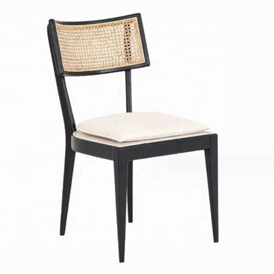 현대 레스토랑 가구 디자인 라탄 뒷면 목재 식탁 의자