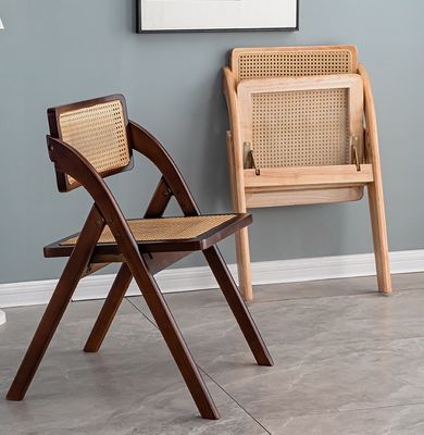호텔 레스토랑 식실 가구 현대 노르딕 접이성 라탄 등반 단단한 나무 식탁 의자 W47.5*D47.5*H81.5CM