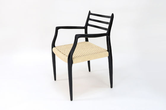 일본식 목조 팔 의자 직물 종이 코드 식탁 의자 노르딕 일본식 산업식 가구용