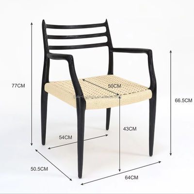 고체 나무 식탁 의자 가구 W64*D50.5*H77CM 수작업 외관 로프 종이 코드 의자 우편 포장 Y