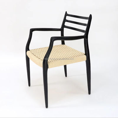 고체 나무 식탁 의자 가구 W64*D50.5*H77CM 수작업 외관 로프 종이 코드 의자 우편 포장 Y