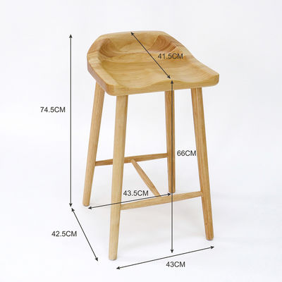 노르딕 스타일의 홈 바 및 가정 가구용 고형 나무 바 의자