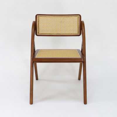 고전 스타일의 레스토랑용 빈티지 접이성 라탄 목재 식탁 의자