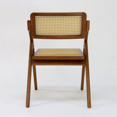 고전 스타일의 레스토랑용 빈티지 접이성 라탄 목재 식탁 의자