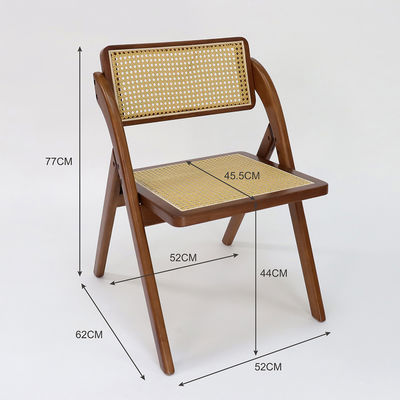 고전 스타일의 레스토랑용 빈티지 접이성 라탄 목재 식탁 의자