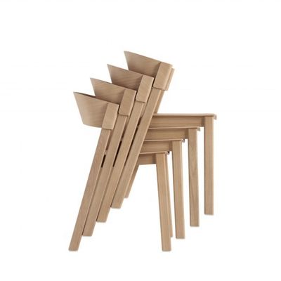 OEM 서비스 받아 현대 노르딕 식당 고대 구부러진 고형 목재 겹쳐질 수 있는 의자