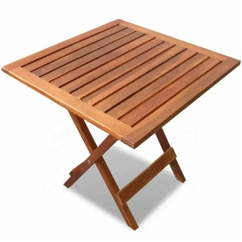 피크닉 실외 커피 차 음료 및 사이드 patio를위한 단단한 나무 프레임 접기 정원 테이블