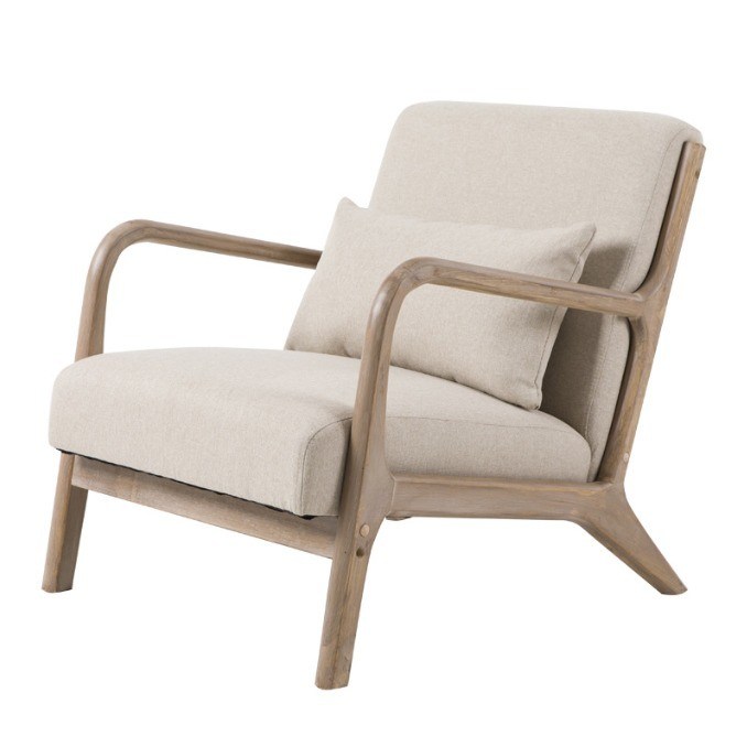 현대 노르딕 거실 소파 가루 된 팔받침과 단단한 목재 구조