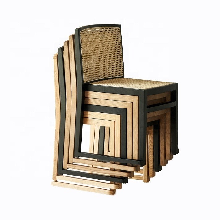 식실 가구 뱅켓용 현대 고형 나무 식탁 의자 겹쳐질 수 있는 라탄 의자 NO 접힌