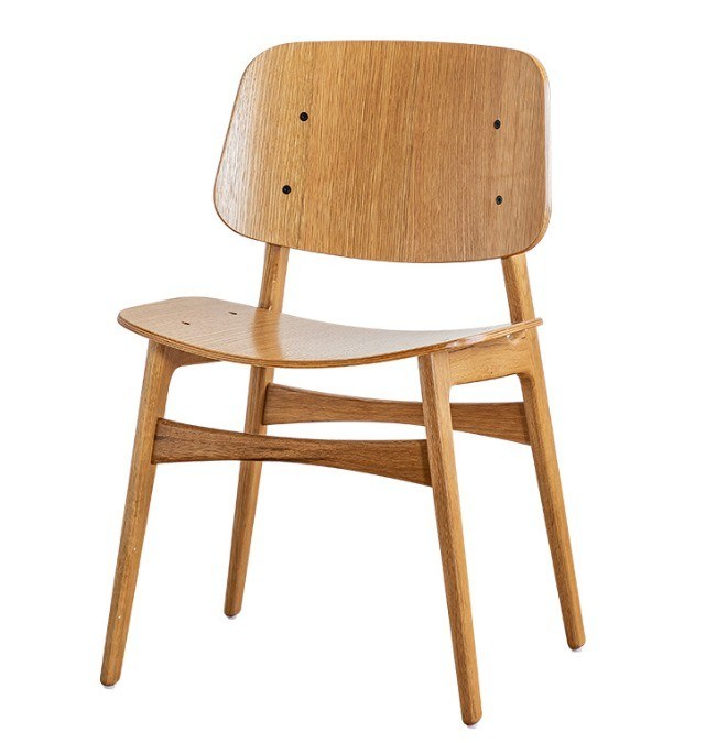 NO 접힌 맞춤형 디자인 고급 노르딕 단단한 나무 식탁 의자 흰 오크 나무 프레임